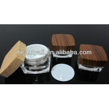 15ml 30ml50ml 100ml Wood Pattern Cosmetic Square Acrylic Cream Jars